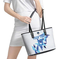 Custom Estonia Football Leather Tote Bag Retro Jersey White Version