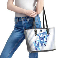 Custom Estonia Football Leather Tote Bag Retro Jersey White Version