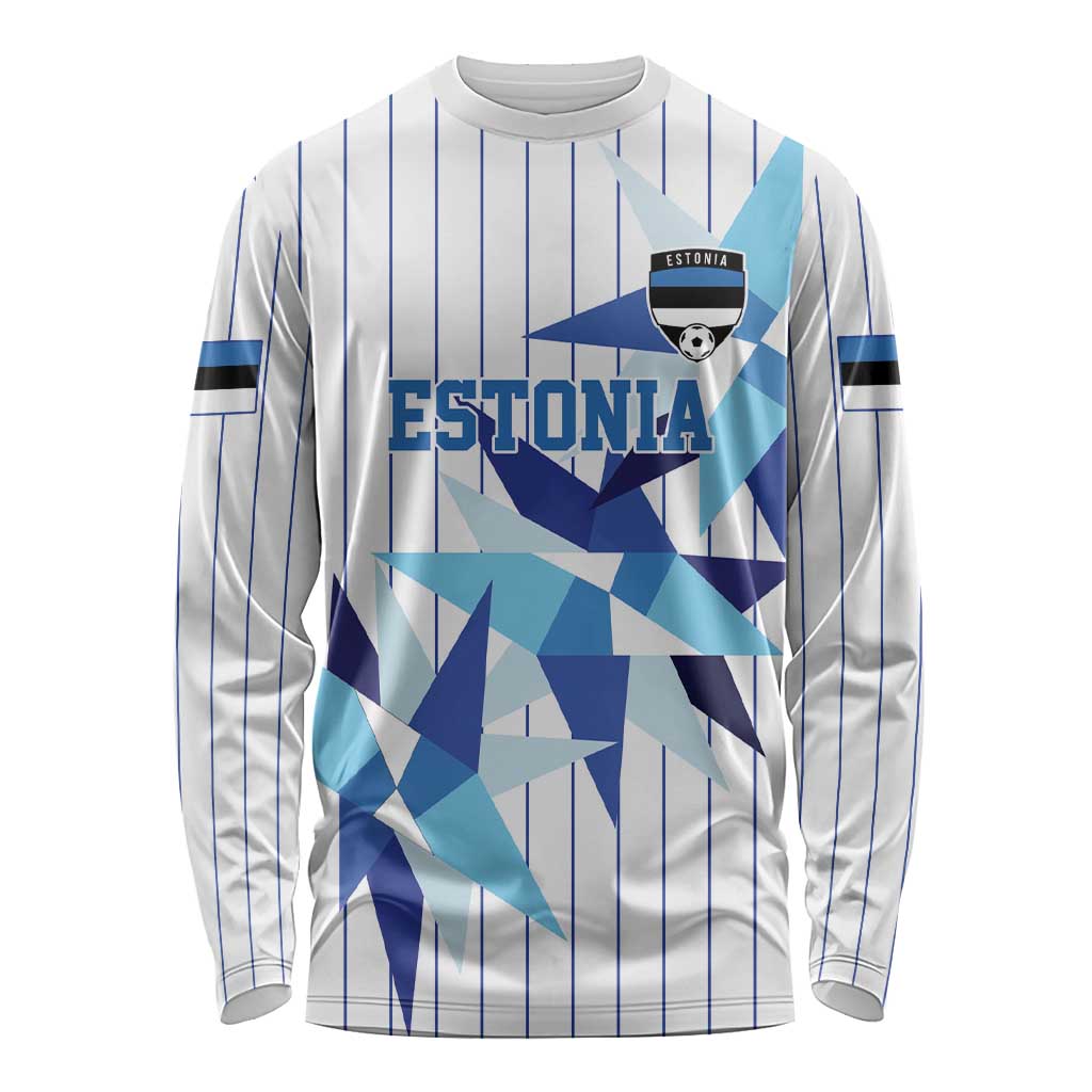 Custom Estonia Football Long Sleeve Shirt Retro Jersey White Version
