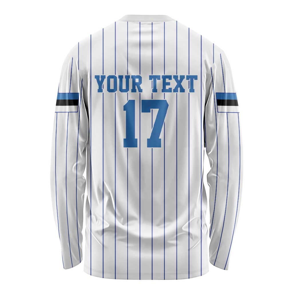 Custom Estonia Football Long Sleeve Shirt Retro Jersey White Version