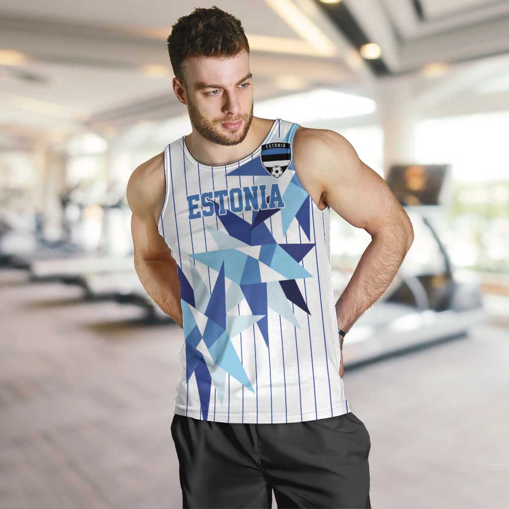Custom Estonia Football Men Tank Top Retro Jersey White Version