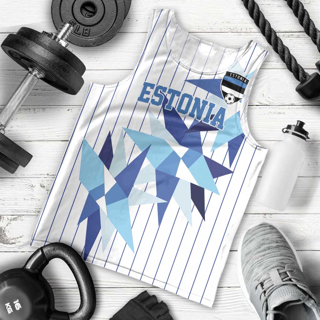 Custom Estonia Football Men Tank Top Retro Jersey White Version