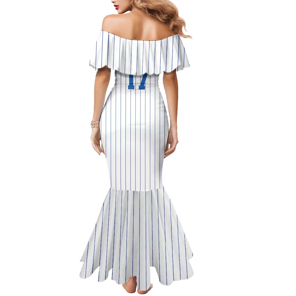 Custom Estonia Football Mermaid Dress Retro Jersey White Version