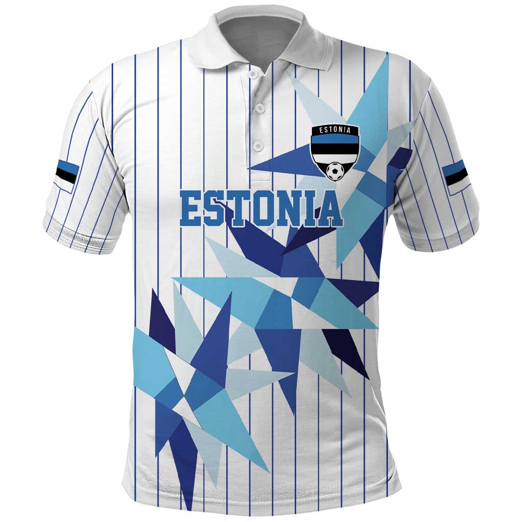 Custom Estonia Football Polo Shirt Retro Jersey White Version