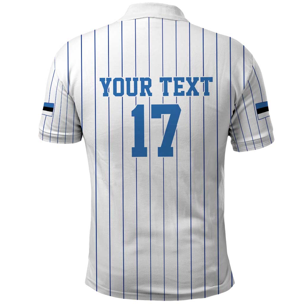 Custom Estonia Football Polo Shirt Retro Jersey White Version
