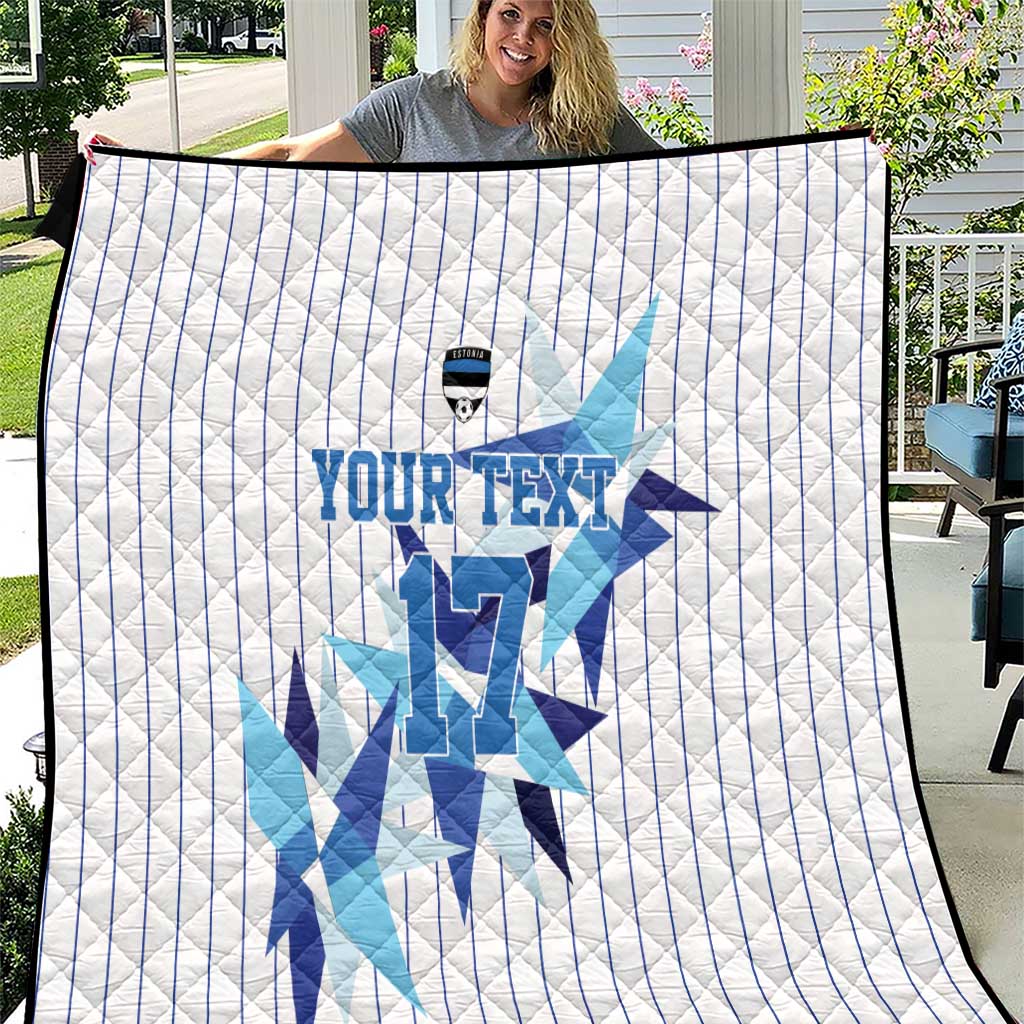 Custom Estonia Football Quilt Retro Jersey White Version