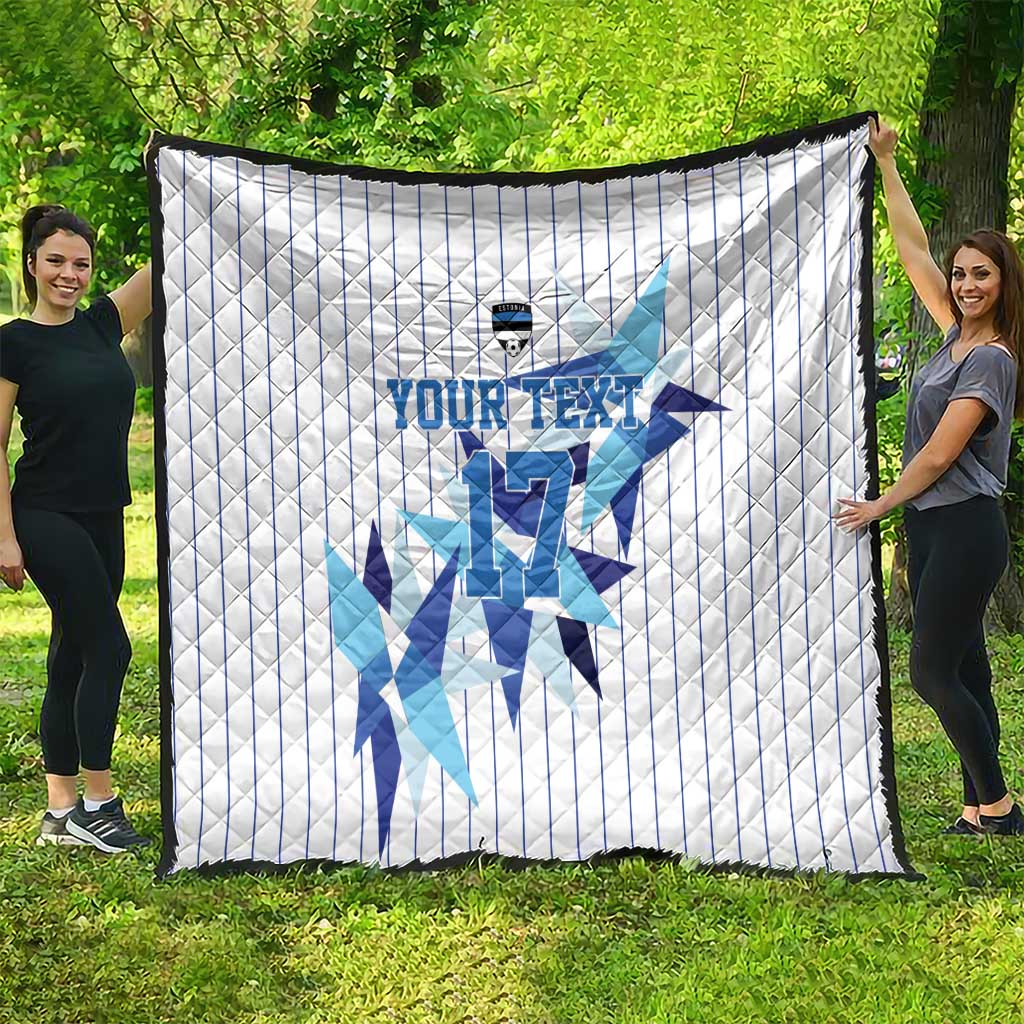 Custom Estonia Football Quilt Retro Jersey White Version