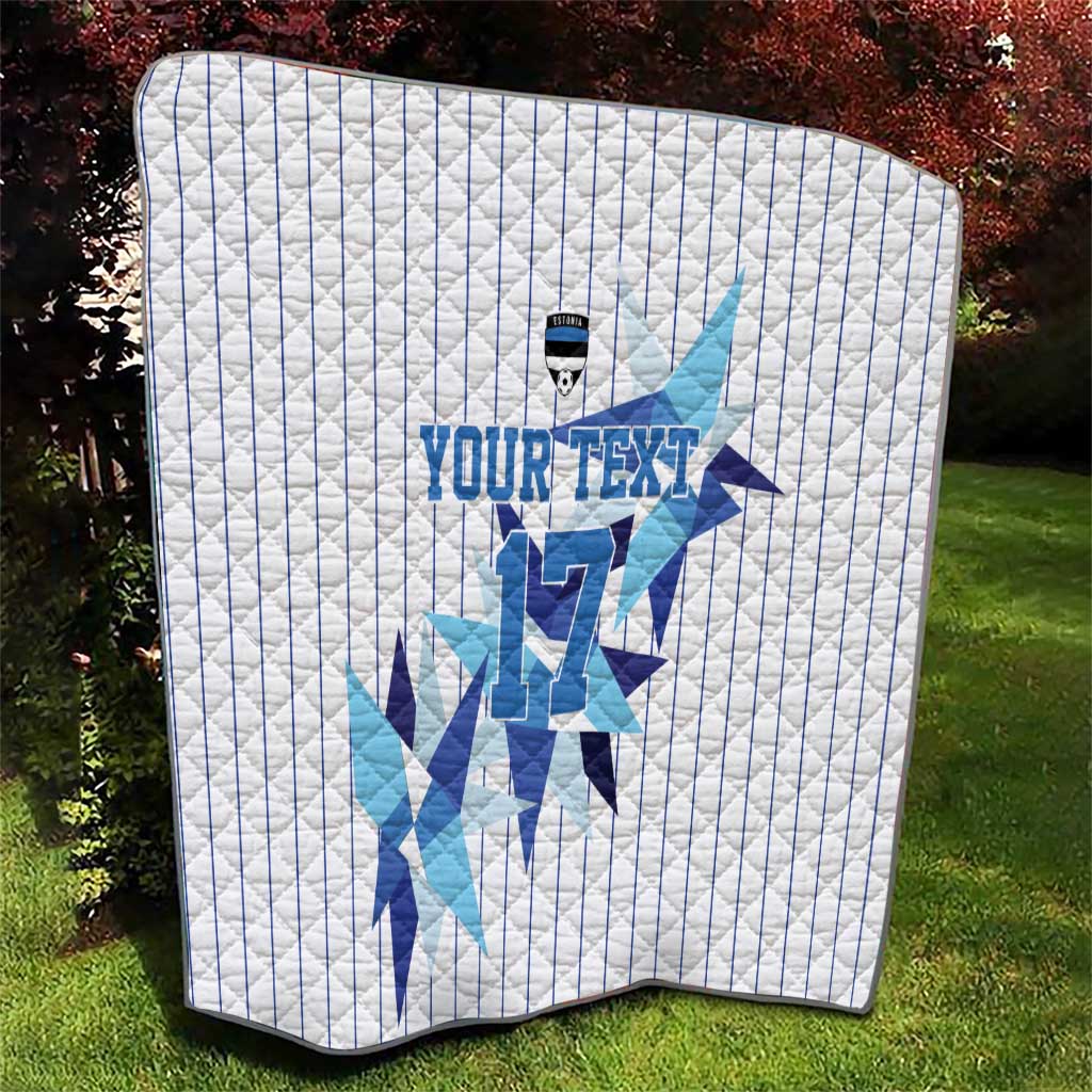 Custom Estonia Football Quilt Retro Jersey White Version