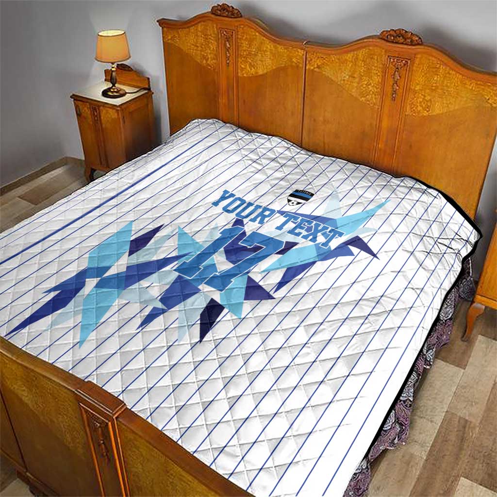 Custom Estonia Football Quilt Retro Jersey White Version