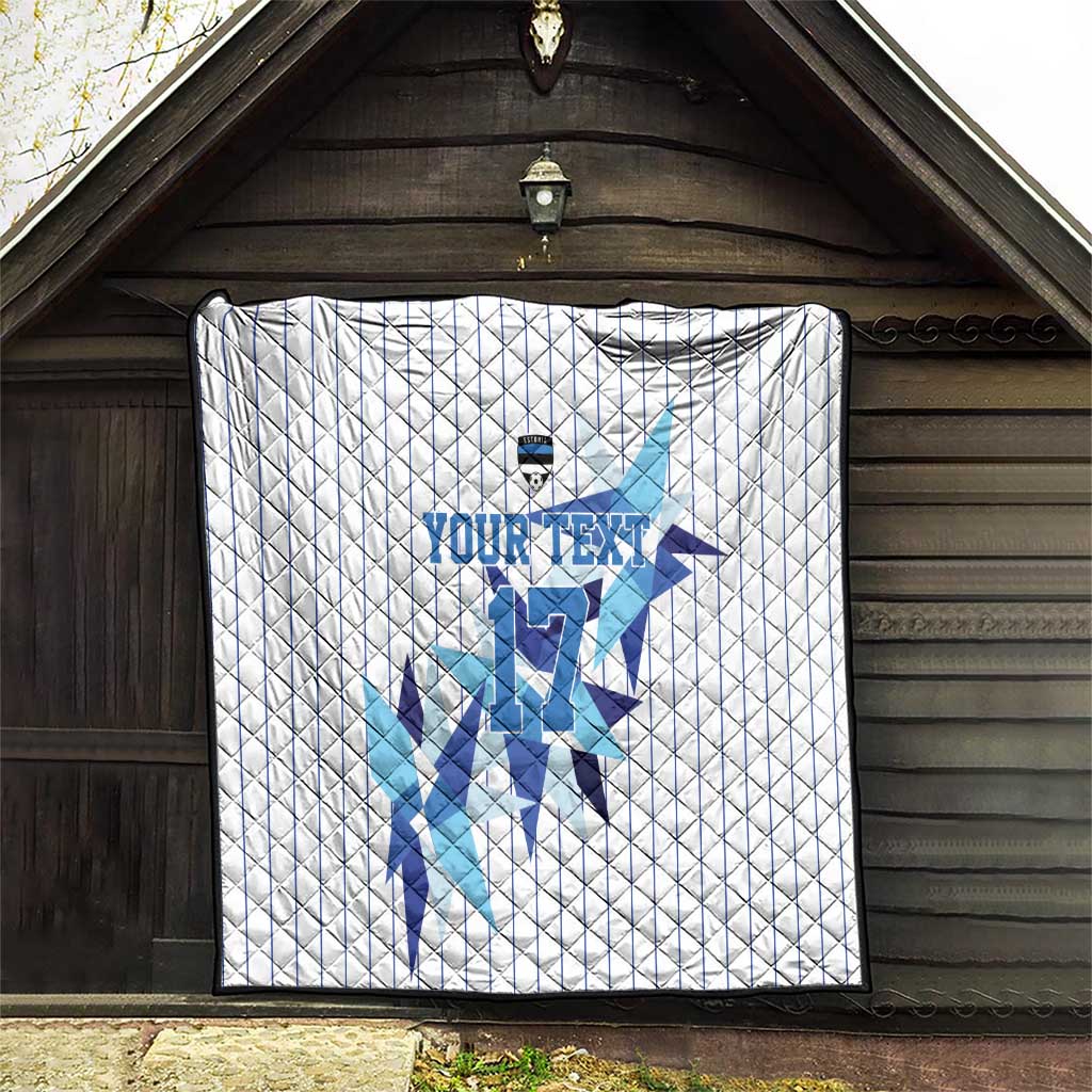 Custom Estonia Football Quilt Retro Jersey White Version