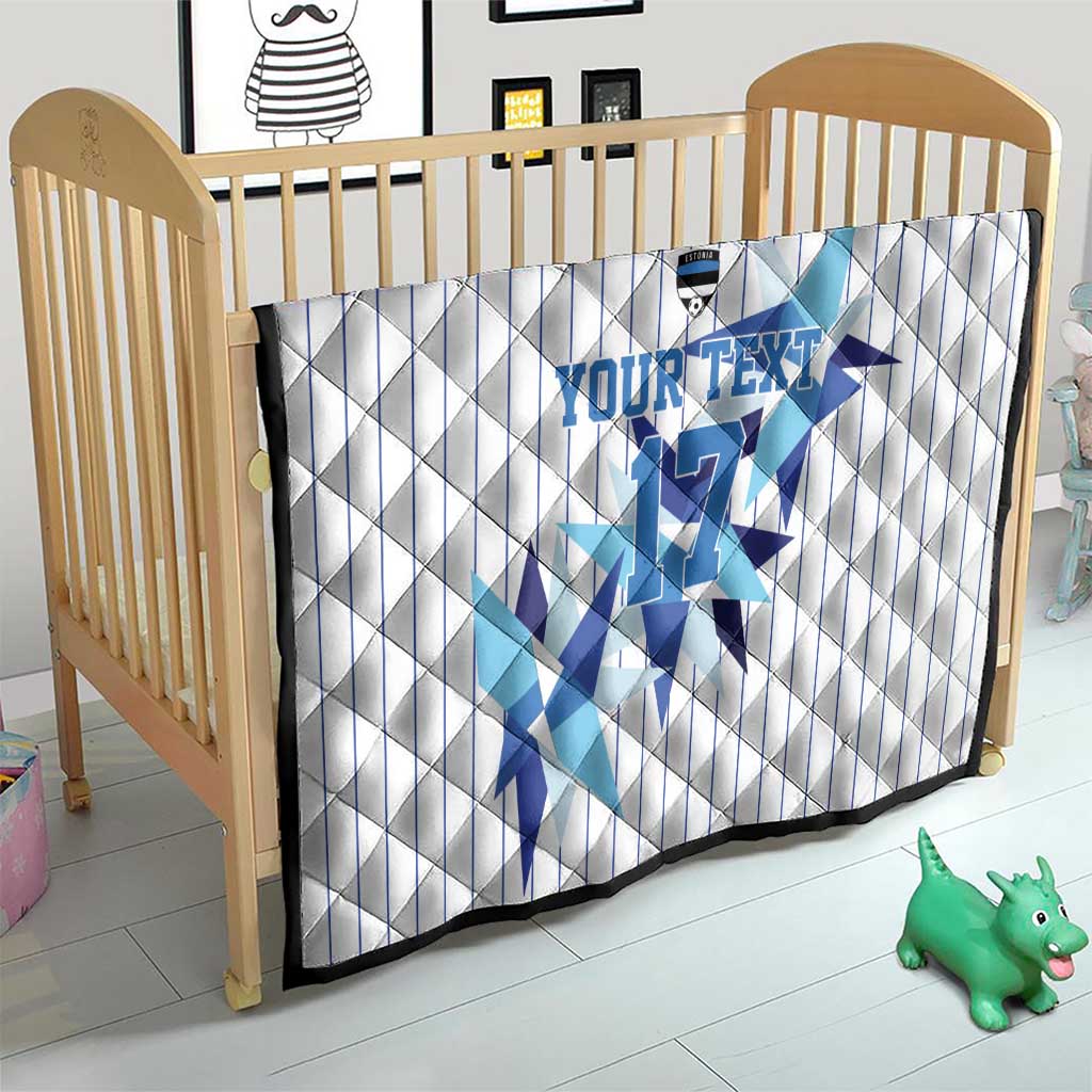 Custom Estonia Football Quilt Retro Jersey White Version