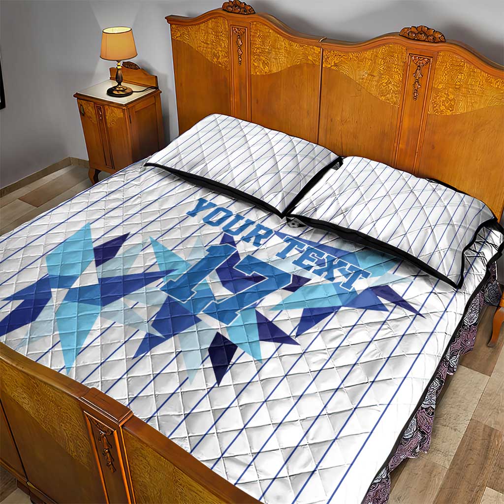 Custom Estonia Football Quilt Bed Set Retro Jersey White Version