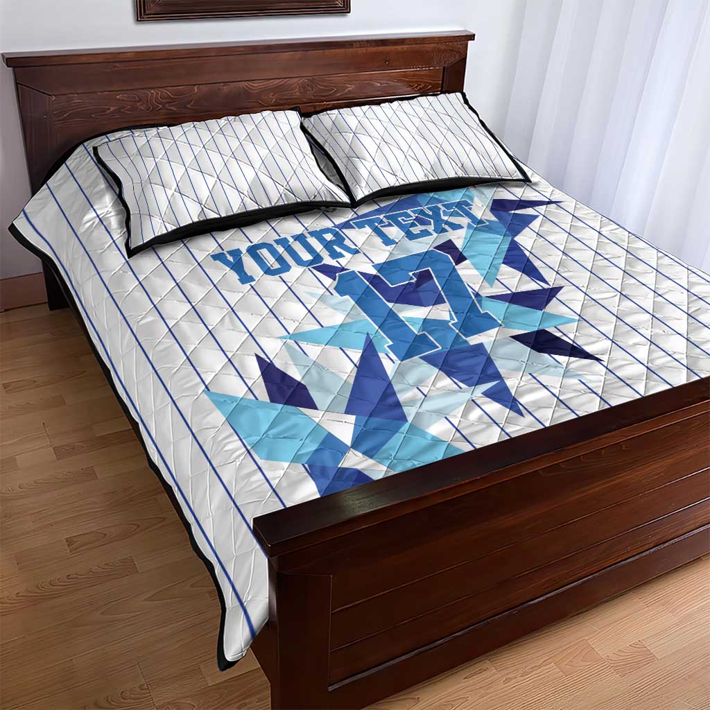 Custom Estonia Football Quilt Bed Set Retro Jersey White Version