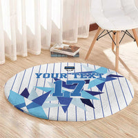 Custom Estonia Football Round Carpet Retro Jersey White Version