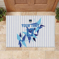 Custom Estonia Football Rubber Doormat Retro Jersey White Version