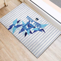 Custom Estonia Football Rubber Doormat Retro Jersey White Version