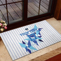 Custom Estonia Football Rubber Doormat Retro Jersey White Version