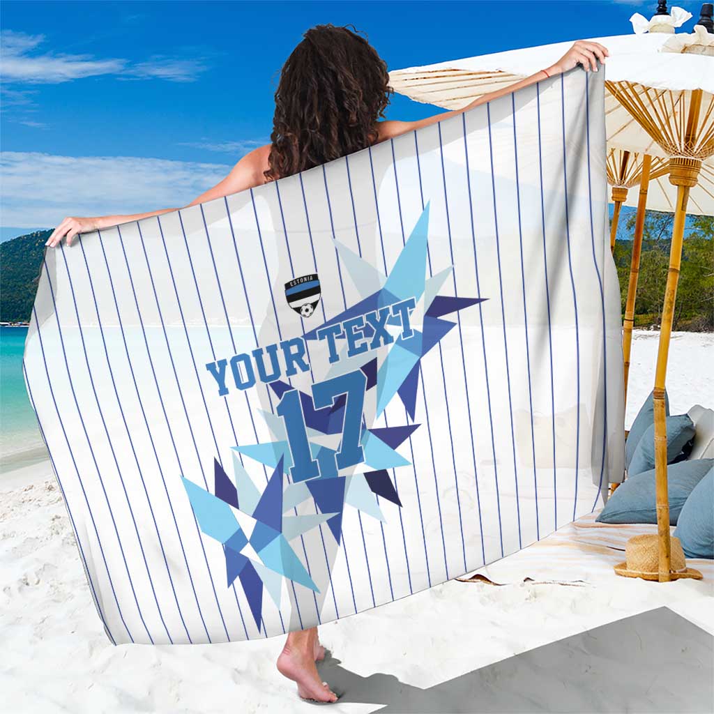Custom Estonia Football Sarong Retro Jersey White Version