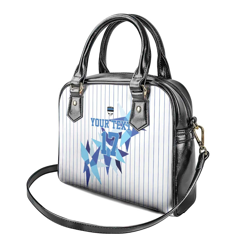 Custom Estonia Football Shoulder Handbag Retro Jersey White Version
