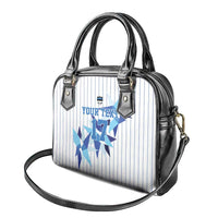 Custom Estonia Football Shoulder Handbag Retro Jersey White Version