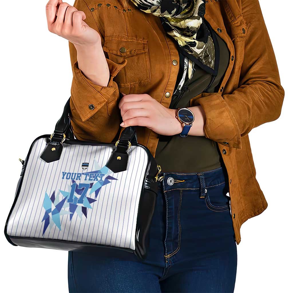 Custom Estonia Football Shoulder Handbag Retro Jersey White Version