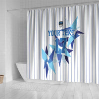 Custom Estonia Football Shower Curtain Retro Jersey White Version