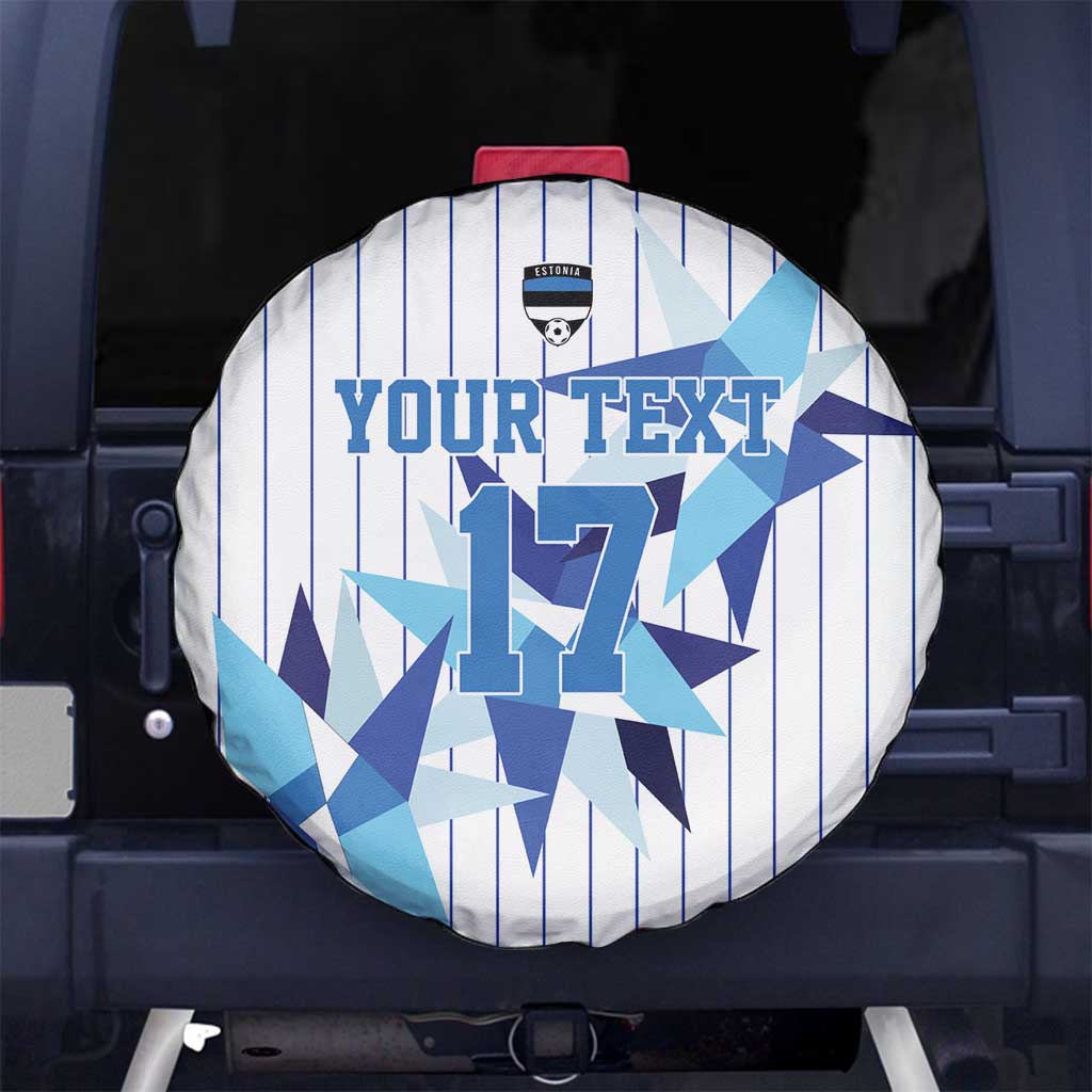 Custom Estonia Football Spare Tire Cover Retro Jersey White Version