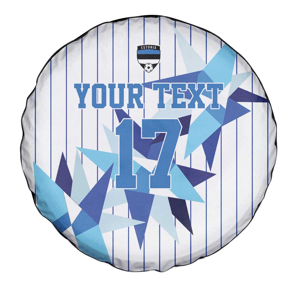 Custom Estonia Football Spare Tire Cover Retro Jersey White Version