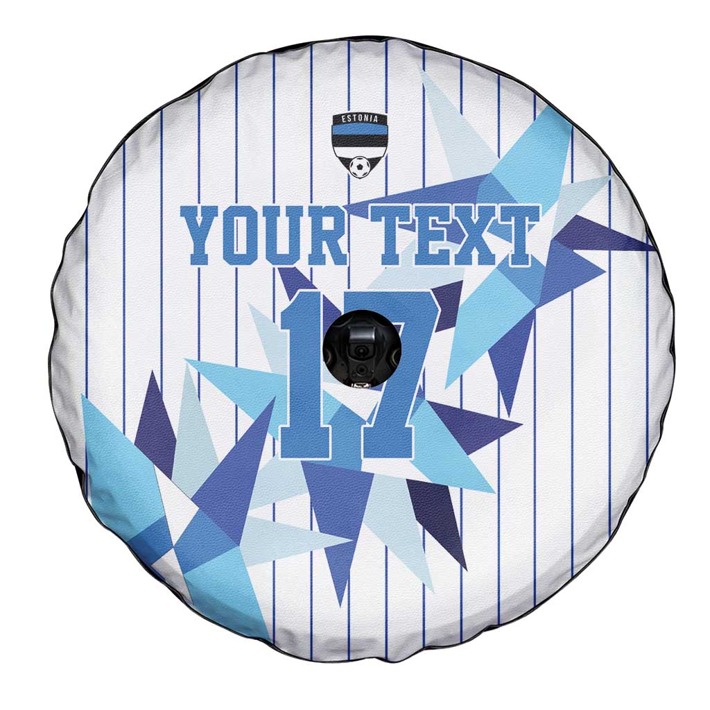 Custom Estonia Football Spare Tire Cover Retro Jersey White Version