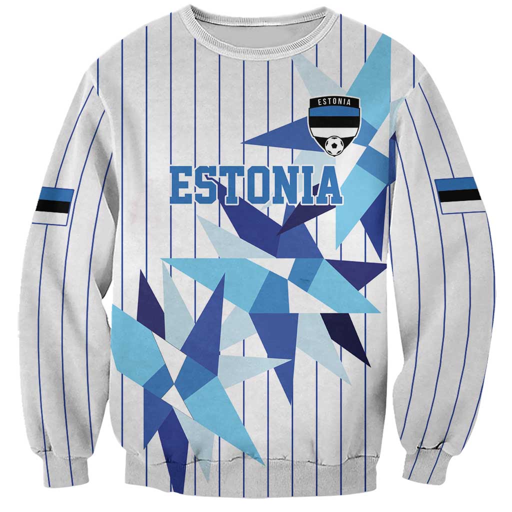 Custom Estonia Football Sweatshirt Retro Jersey White Version