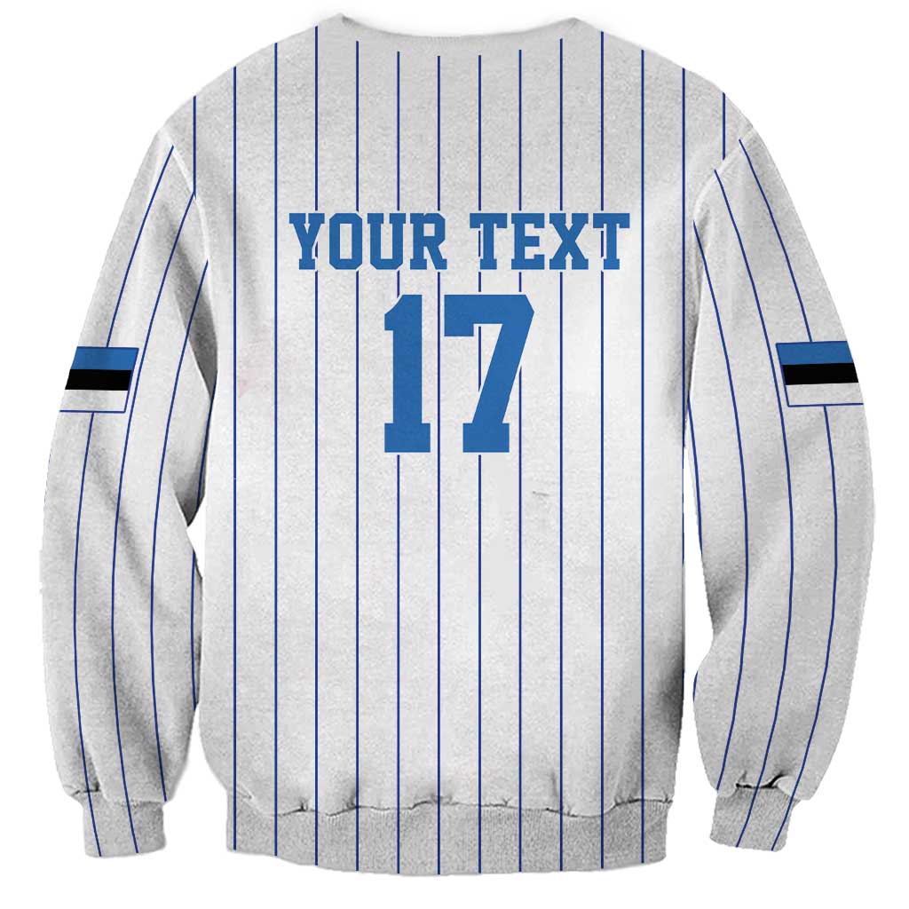 Custom Estonia Football Sweatshirt Retro Jersey White Version