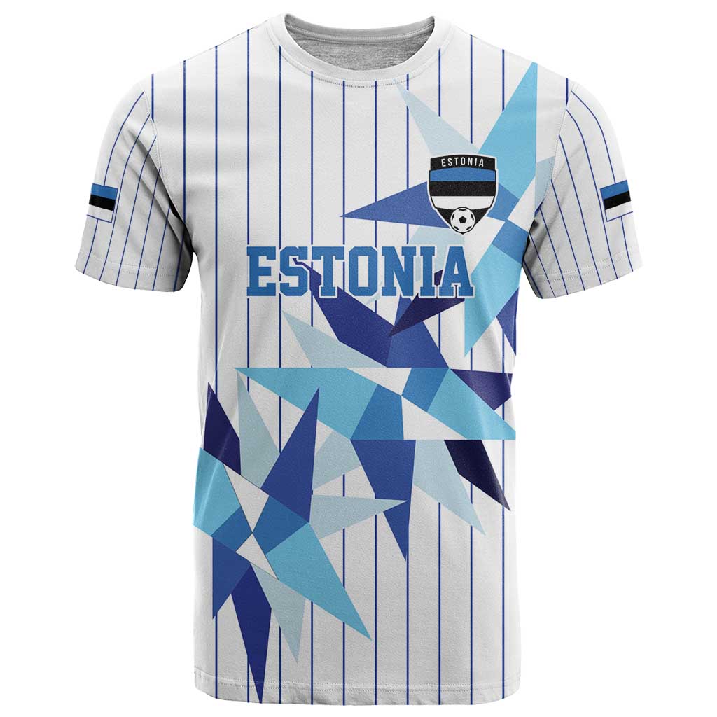 Custom Estonia Football T Shirt Retro Jersey White Version