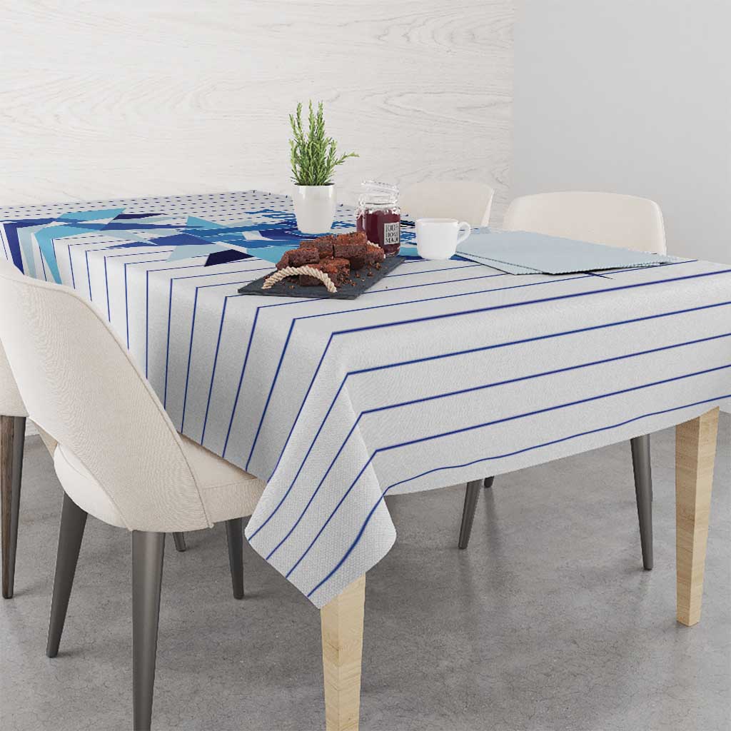 Custom Estonia Football Tablecloth Retro Jersey White Version