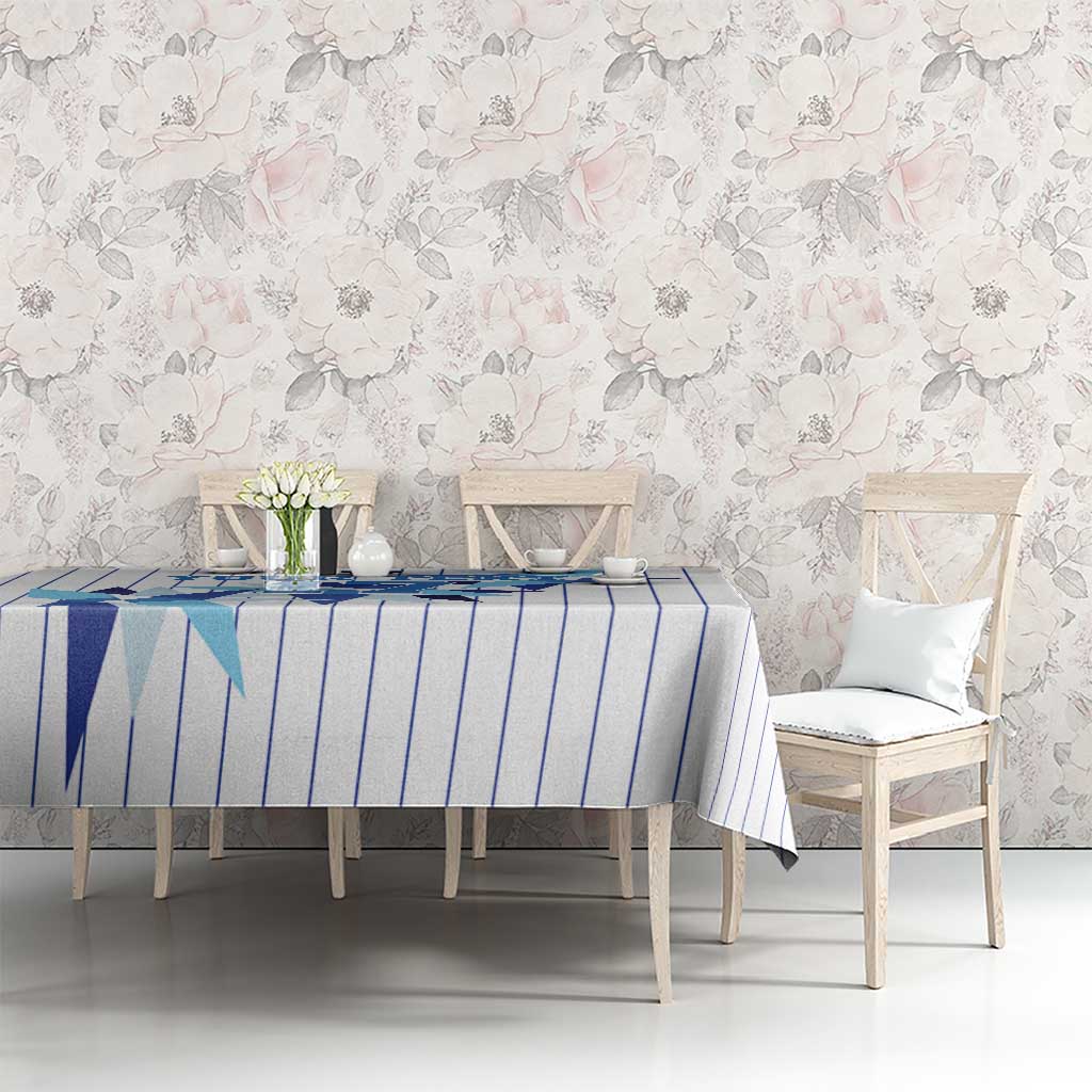 Custom Estonia Football Tablecloth Retro Jersey White Version