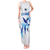 Custom Estonia Football Tank Maxi Dress Retro Jersey White Version