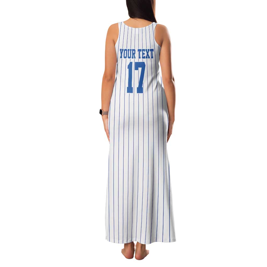 Custom Estonia Football Tank Maxi Dress Retro Jersey White Version