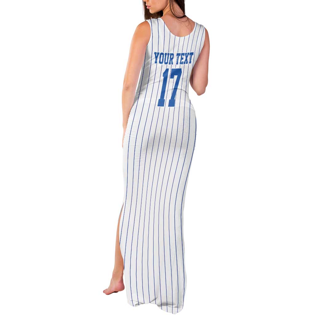Custom Estonia Football Tank Maxi Dress Retro Jersey White Version