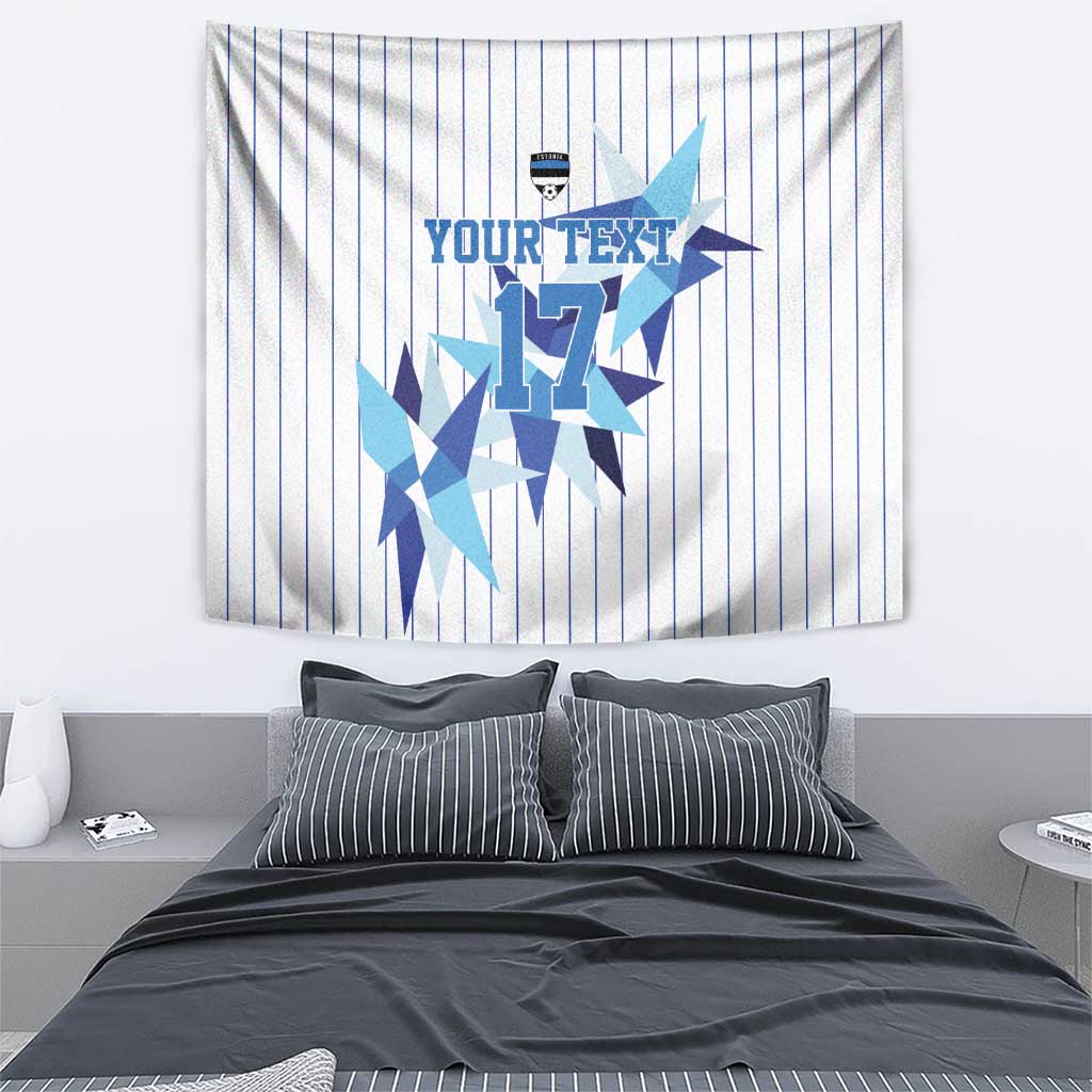 Custom Estonia Football Tapestry Retro Jersey White Version