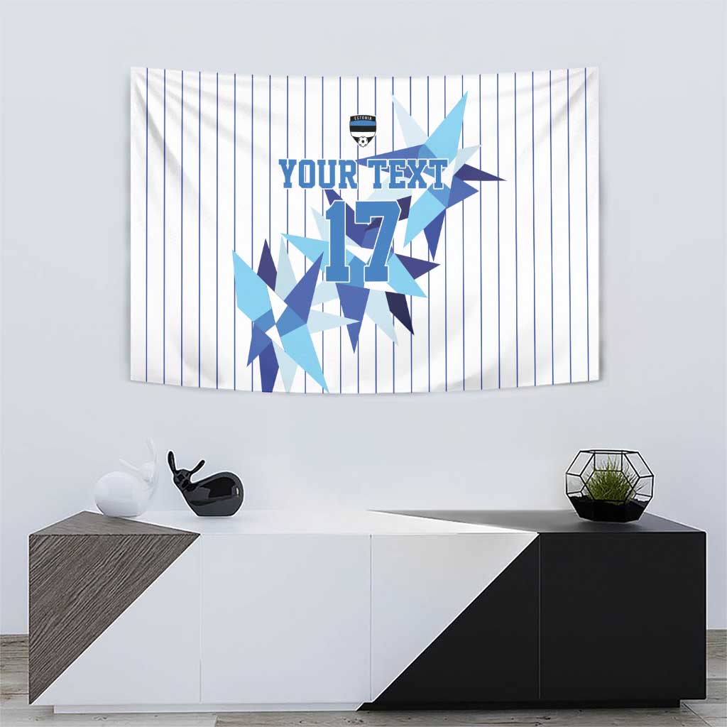 Custom Estonia Football Tapestry Retro Jersey White Version