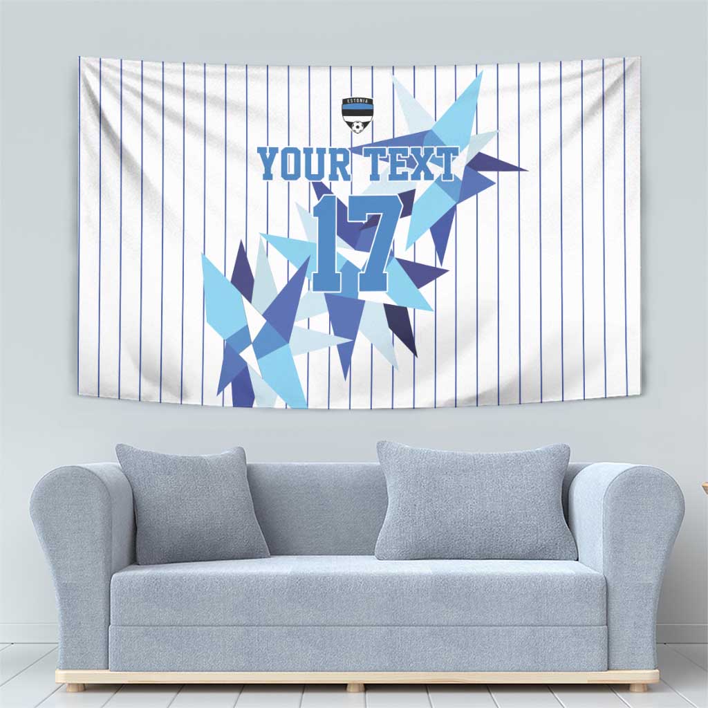 Custom Estonia Football Tapestry Retro Jersey White Version