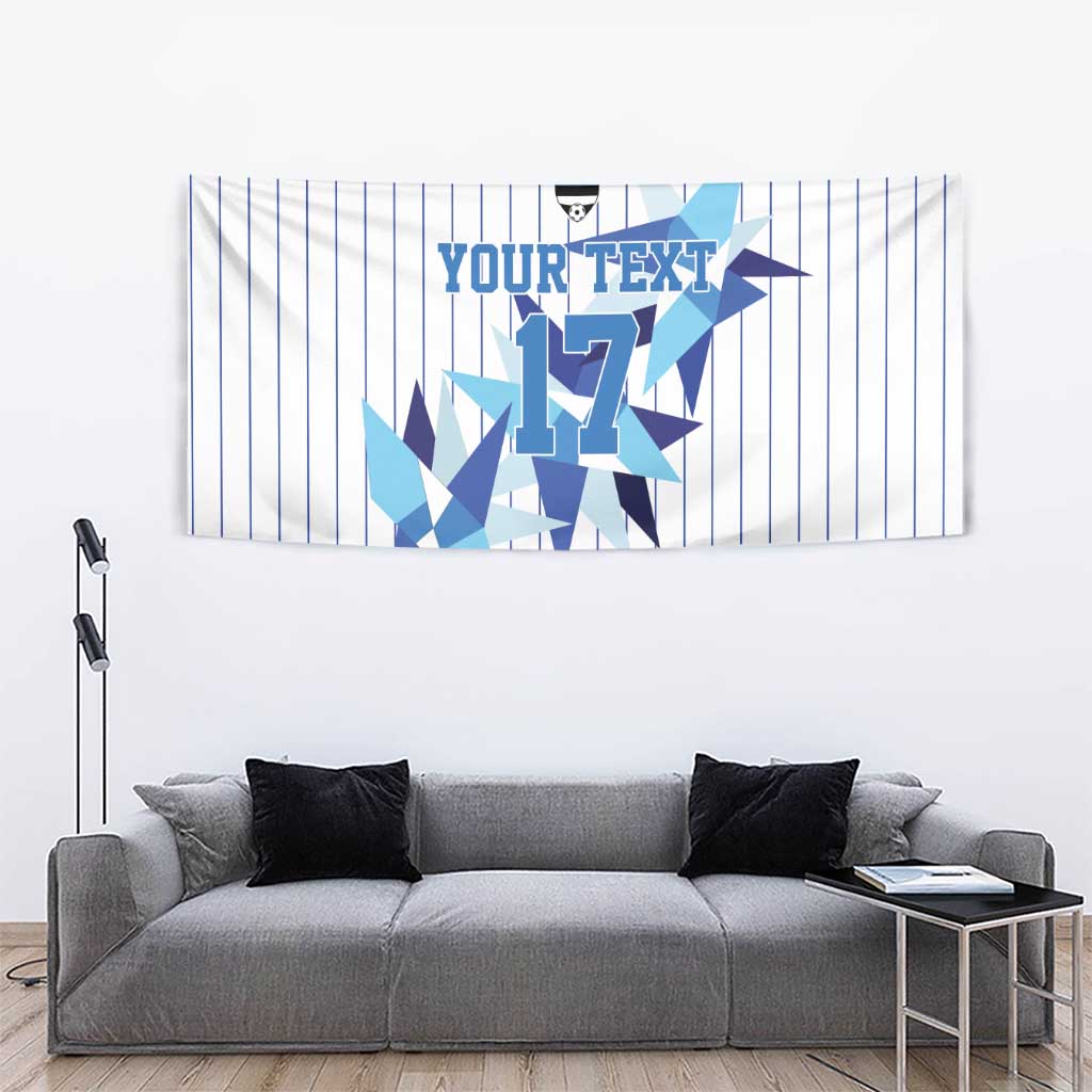 Custom Estonia Football Tapestry Retro Jersey White Version