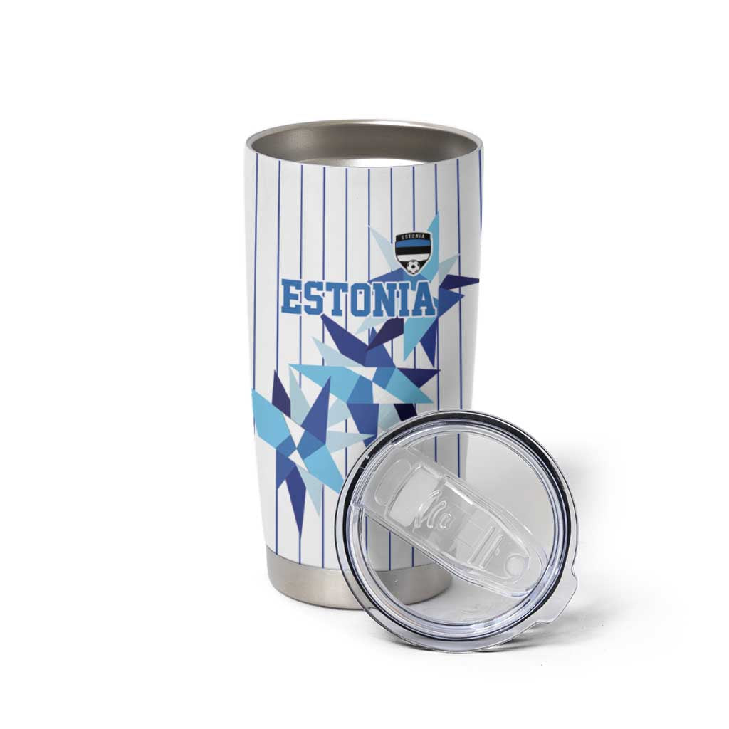 Custom Estonia Football Tumbler Cup Retro Jersey White Version