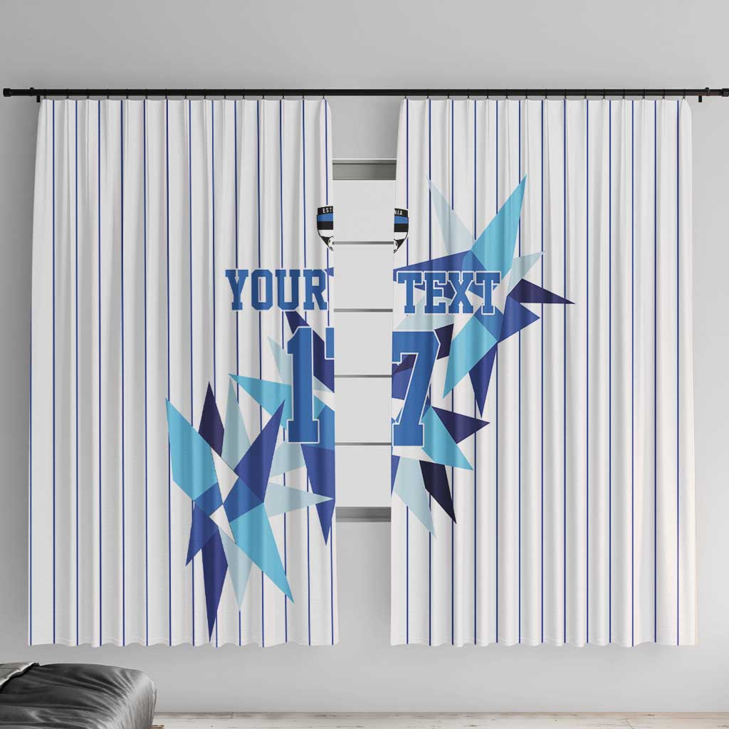 Custom Estonia Football Window Curtain Retro Jersey White Version
