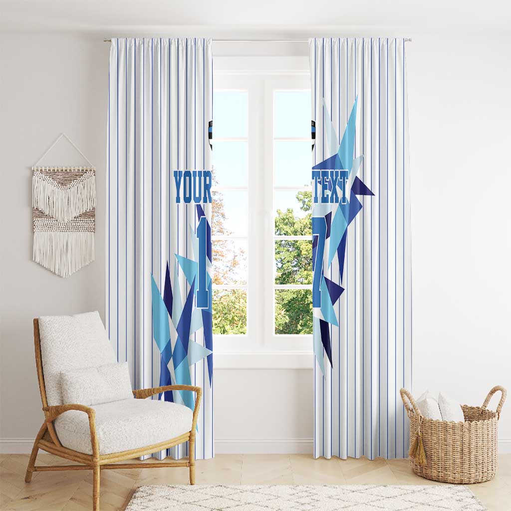 Custom Estonia Football Window Curtain Retro Jersey White Version