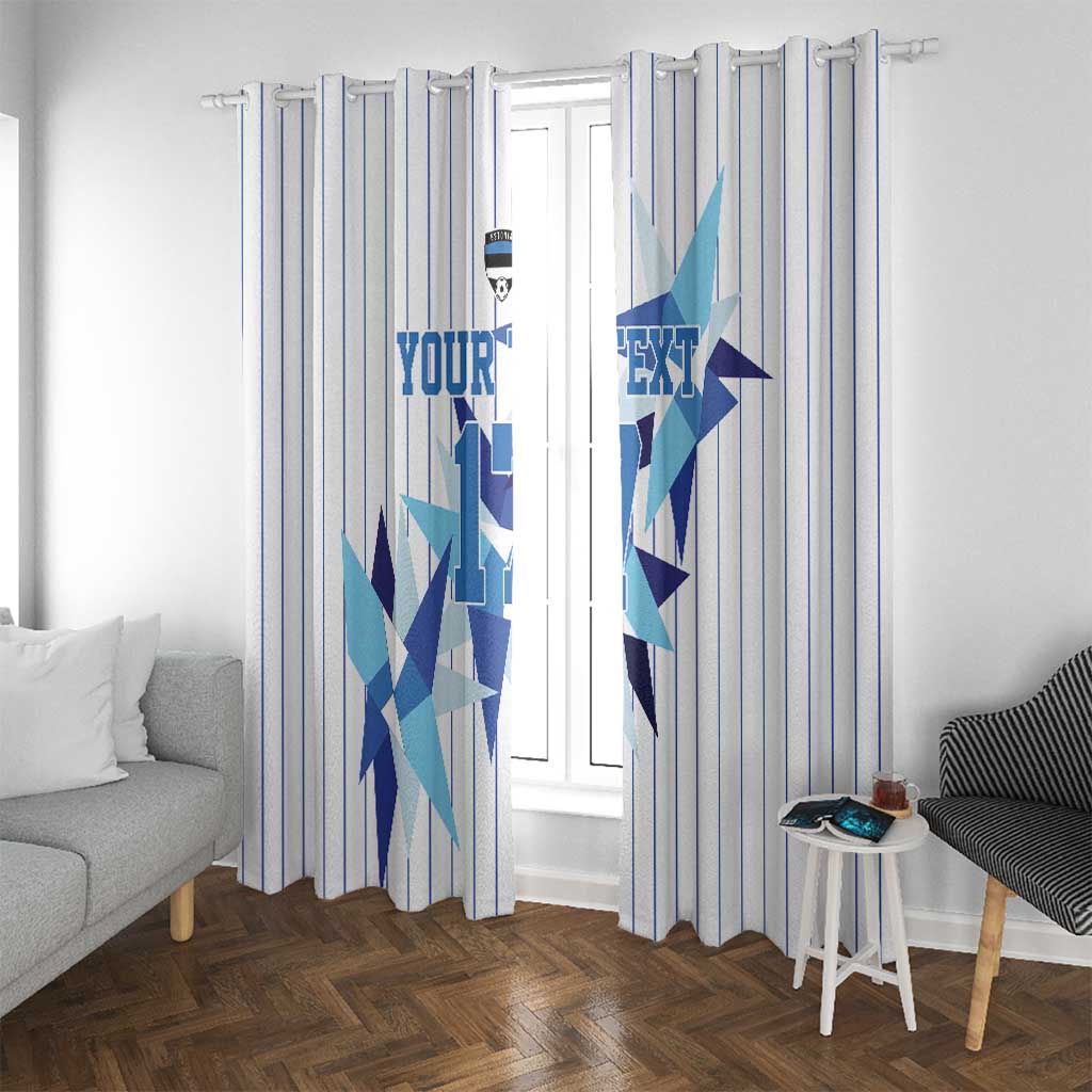Custom Estonia Football Window Curtain Retro Jersey White Version