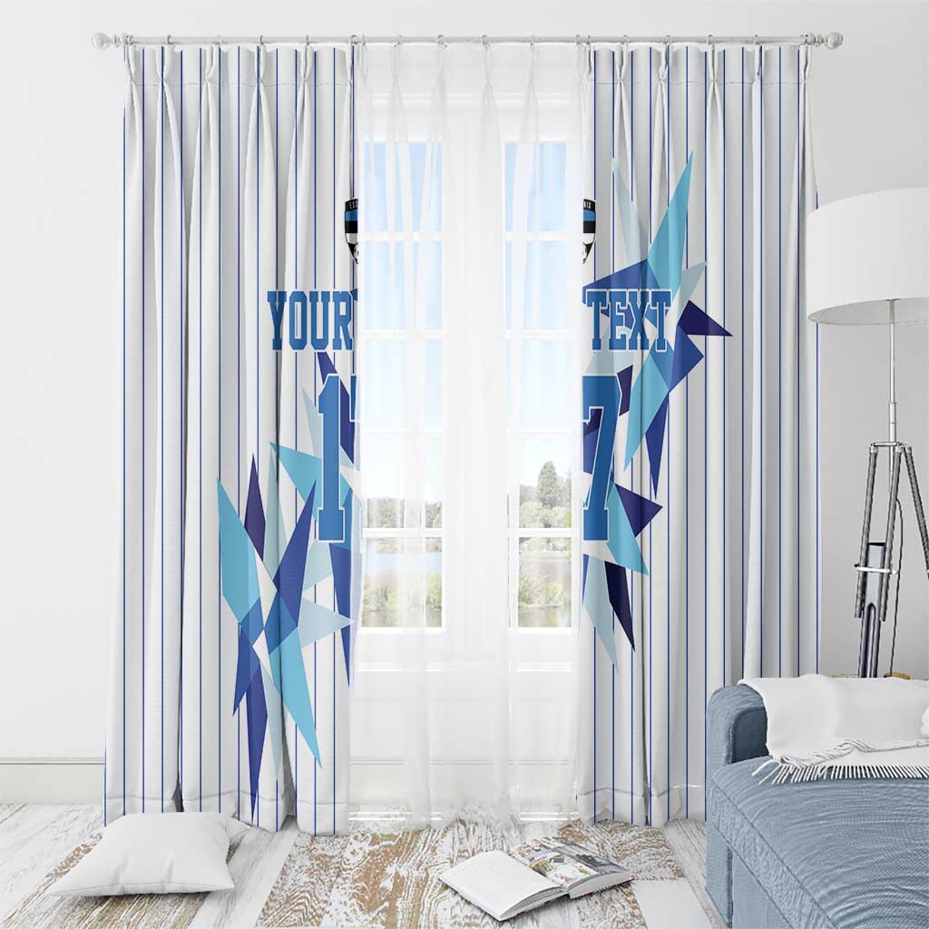 Custom Estonia Football Window Curtain Retro Jersey White Version