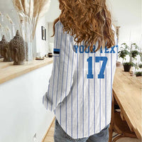 Custom Estonia Football Women Casual Shirt Retro Jersey White Version