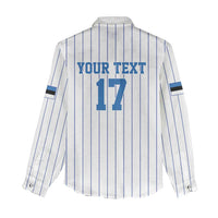 Custom Estonia Football Women Casual Shirt Retro Jersey White Version