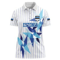 Custom Estonia Football Women Polo Shirt Retro Jersey White Version