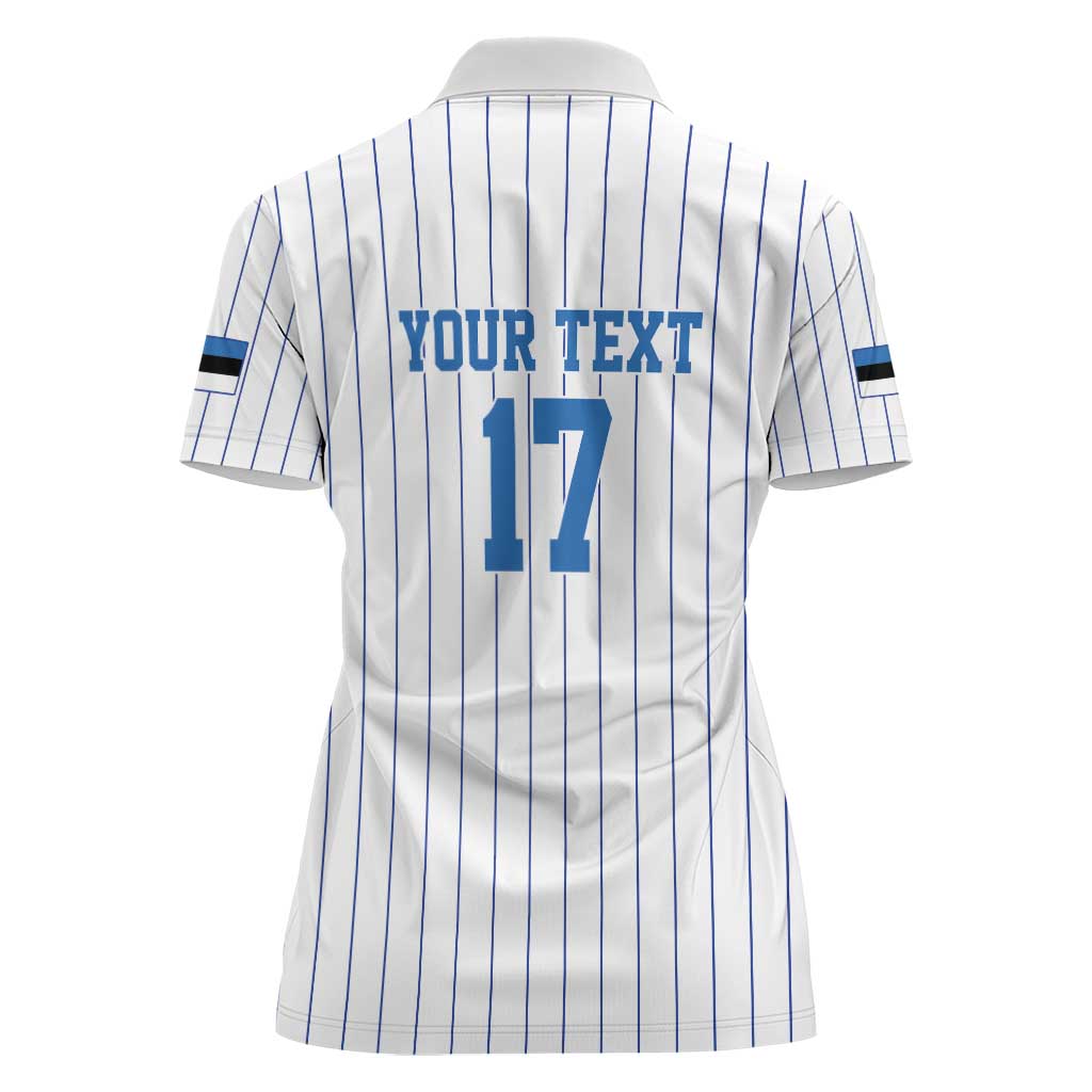 Custom Estonia Football Women Polo Shirt Retro Jersey White Version